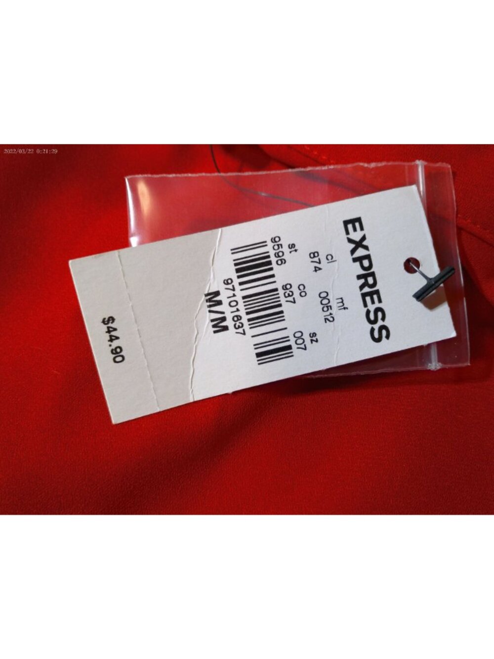 Express The Portofino Shirt Red Medium Sleeveless NWT - Picture 5 of 7